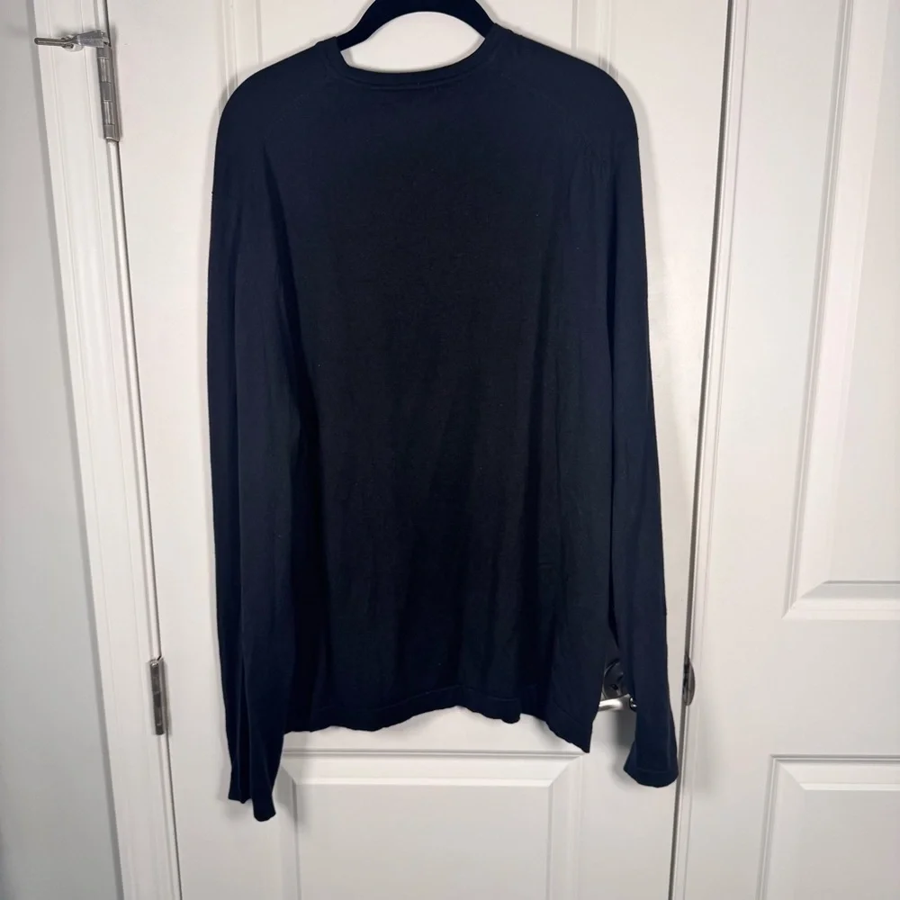 Banana Republic Silk Cashmere V-Neck Sweater Men’s XL Black Quiet Luxury